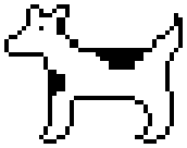 Image of Clarus the Dogcow from the original Macintosh Cairo font.
