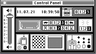 The Control Panel from the Macintosh System 1.0.