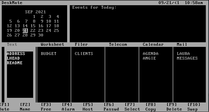 User interface for Tandy’s DeskMate.