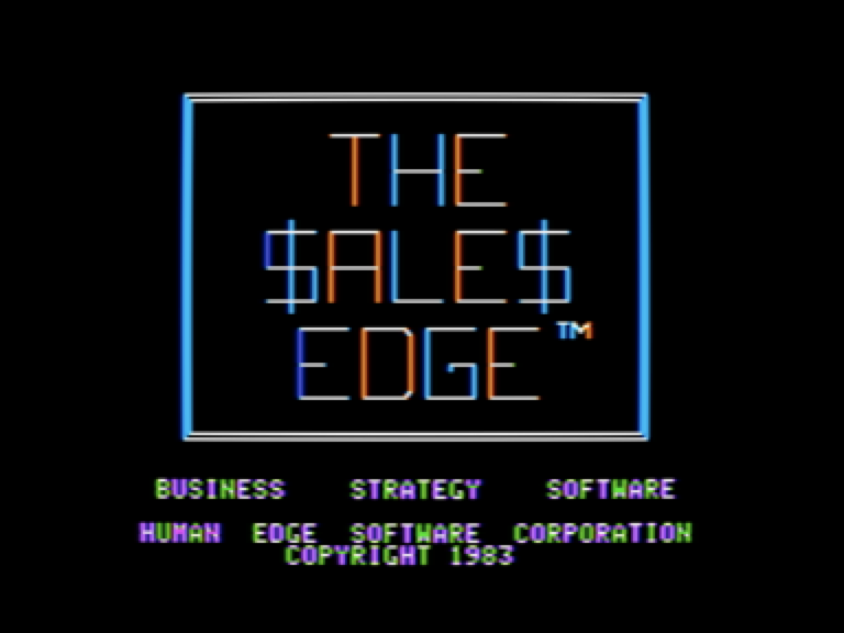Title screen from the Apple //e version of ‘The Sales Edge’.