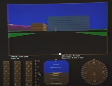 3D rendering of a flight simulator, created by the Silicon Graphics IRIS 1400 system.